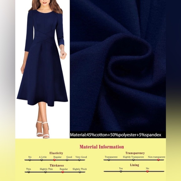 NWT VFSHOW 3/4 Sleeve A-line Dress Size Small - Picture 9 of 9